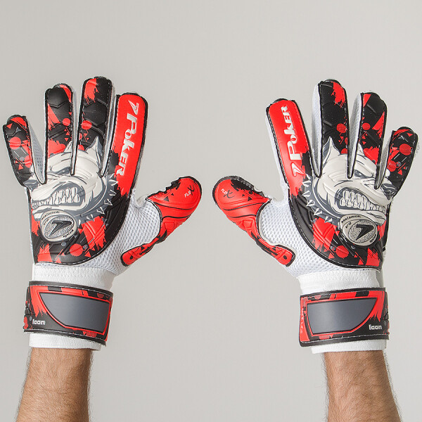 LUVA POKER CAMPO SEMI PROFISSIONAL ICON - Vermelho/branco