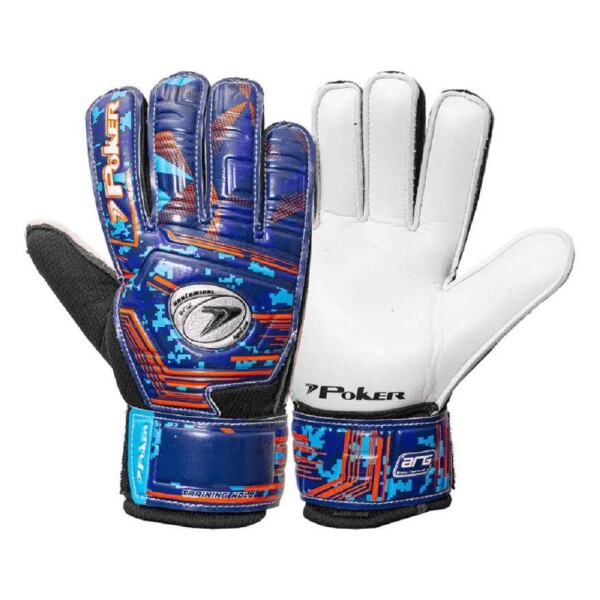 LUVA POKER CAMPO TRAINING HOLD INFANTIL - Azul/laranja
