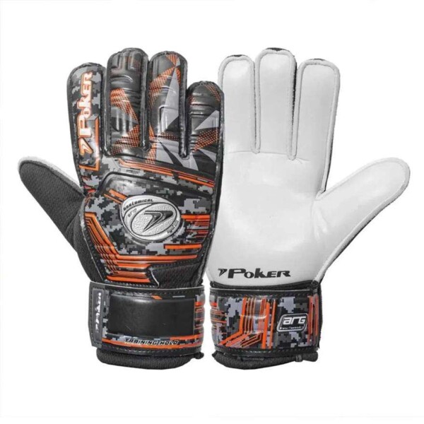 LUVA POKER CAMPO TRAINING HOLD INFANTIL - Preto/laranja