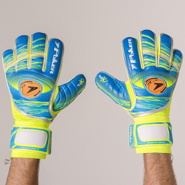 LUVA POKER CHAMPION COLOR II PROFISSIONAL - Azul/amarelo