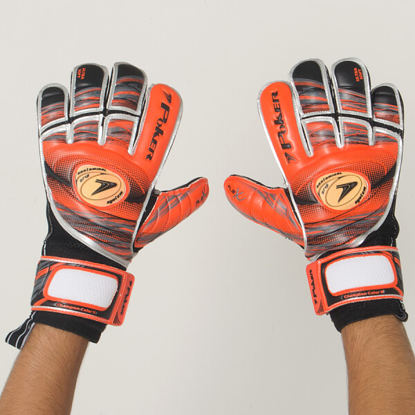 LUVA POKER CHAMPION COLOR II PROFISSIONAL - Laranja/preto