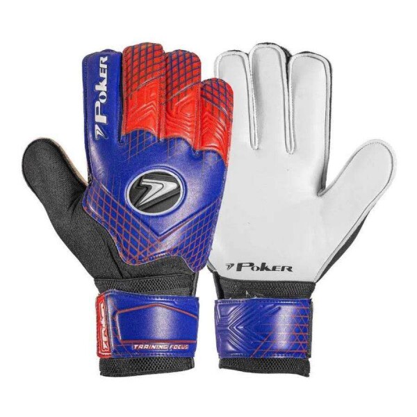 LUVA POKER GOLEIRO CAMPO TRAINING FOCUS - Vermelho/marinho
