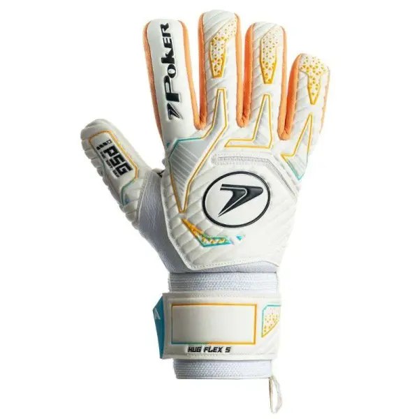 LUVA POKER GOLEIRO PROFISSIONAL HUG FLEX 5 - Bege/laranja