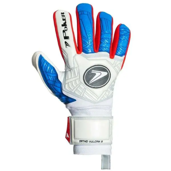 LUVA POKER GOLEIRO PROFISSIONAL ORTHO VULCAN III - Branco/azul