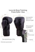 LUVA VOLLO BOXE TRAINING 14 OZ BLACK - Preto