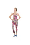 MACACÃO LIVE LEGG COM BOJO AUTHENTIC FEMININO - Roxo/laranja