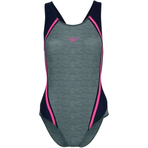 MAIÔ MESCLA SPEEDO FEMININO - Grafite/marinho MAIÔ MESCLA SPEEDO FEMININO - Grafite/marinho