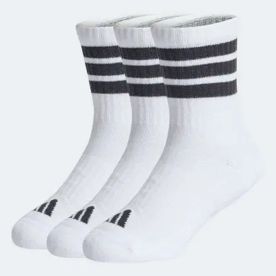 MEIA ADIDAS 3S CREW 3/P INFANTIL - Branco/preto