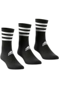 MEIA ADIDAS 3S CSH CRW PACOTE COM 3 UN - Preto/branco