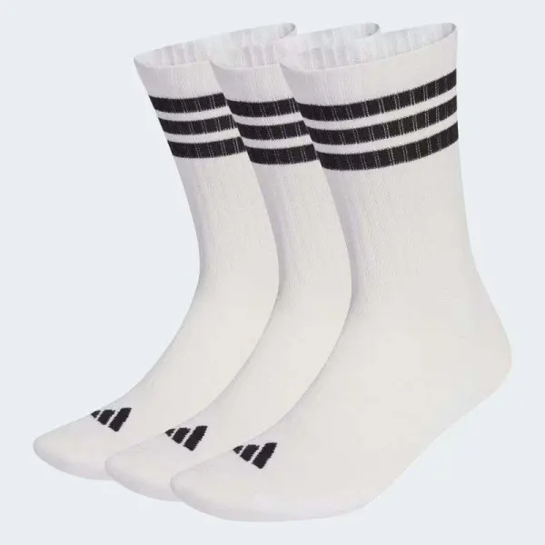 MEIA ADIDAS 3S ESS CREW 3/P - Branco/preto