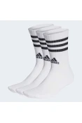 MEIA ADIDAS CANO ALTO 3 LISTRAS PCT C/3 UNIDADES - Branco