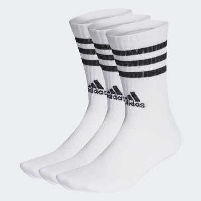 MEIA ADIDAS CANO ALTO 3 LISTRAS PCT C/3 UNIDADES - Branco