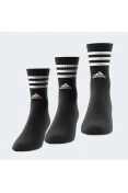 MEIA ADIDAS CANO ALTO 3 LISTRAS PCT C/3 UNIDADES - Preto