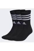MEIA ADIDAS CANO ALTO 3 LISTRAS PCT C/3 UNIDADES - Preto