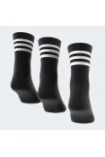 MEIA ADIDAS CANO ALTO 3 LISTRAS PCT C/3 UNIDADES - Preto
