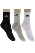 MEIA ADIDAS CREW CUSHION 3S PACOTE COM 3 - Colorido