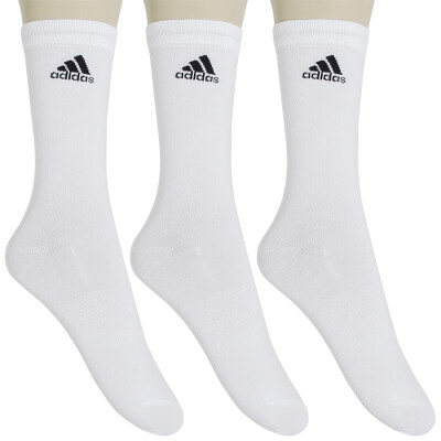 MEIA ADIDAS CREW THIN PACOTE COM 3 - Branco