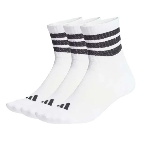 MEIA ADIDAS ESS 3S CANO MEDIO 3 PARES - Branco/preto