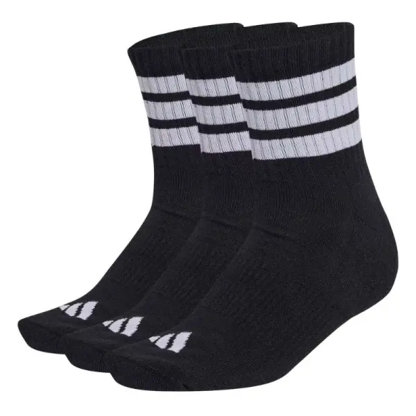 MEIA ADIDAS ESS 3S CANO MEDIO 3 PARES - Preto/branco