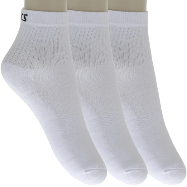 MEIA ASICS BASIC STRETCH QUARTER PACOTE COM 3 - Branco