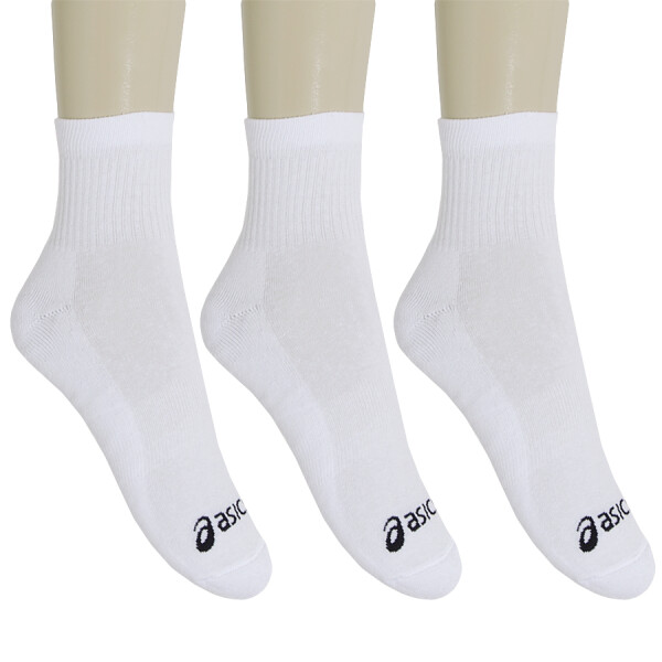 MEIA ASICS BASIC STRETCH QUARTER PACOTE COM 3 - Branco