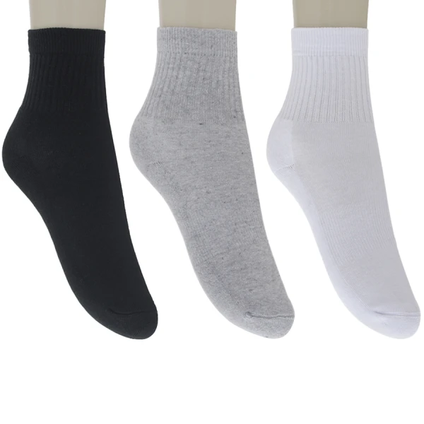 MEIA ASICS BASIC STRETCH QUARTER PACOTE COM 3 - Branco/cinza