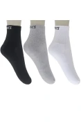 MEIA ASICS BASIC STRETCH QUARTER PACOTE COM 3 - Branco/cinza