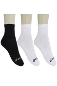 MEIA ASICS BASIC STRETCH QUARTER PACOTE COM 3 - Branco/preto