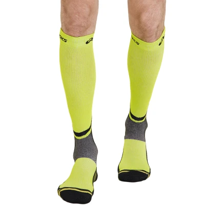 MEIA ASICS COMPRESSÃO RALLY KNEE HIGH - Preto/verde