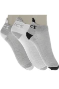 MEIA ASICS COTTON LOW PACOTE COM 3 - Branco/cinza