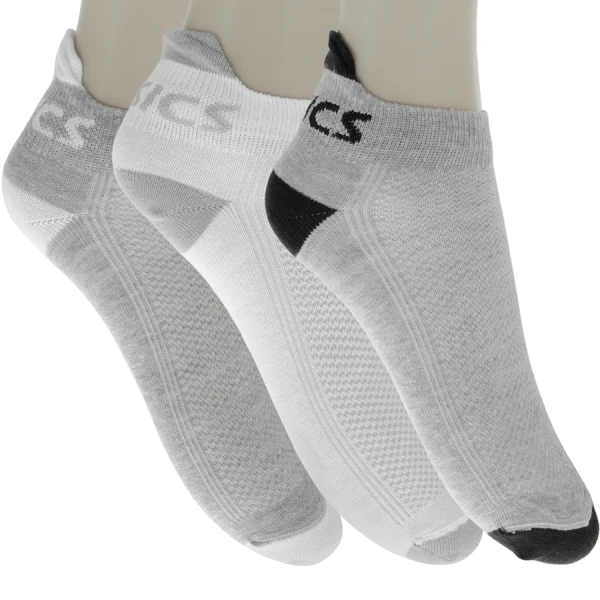 MEIA ASICS COTTON LOW PACOTE COM 3 - Branco/cinza