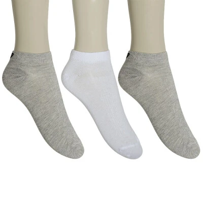 MEIA ASICS COTTON SPORTS LOW PACOTE COM 3 - Cinza/branco