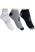MEIA ASICS INVASION LOW CUT PACOTE COM 3 - Grafite/branco