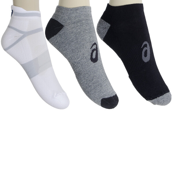 MEIA ASICS INVASION LOW CUT PACOTE COM 3 - Grafite/branco