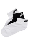 MEIA ASICS STRETCH LOW CUT ASSORTED TAMANHO 39-43 PACOTE COM 3 - Branco/preto