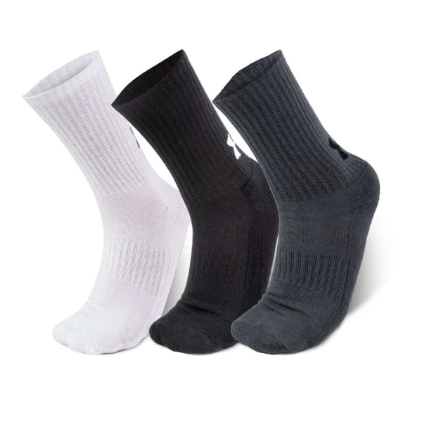 MEIA DE TREINO UNDER ARMOUR CORE COTTON CREW UNISSEX - PACOTE COM 3 PARES - Colorido