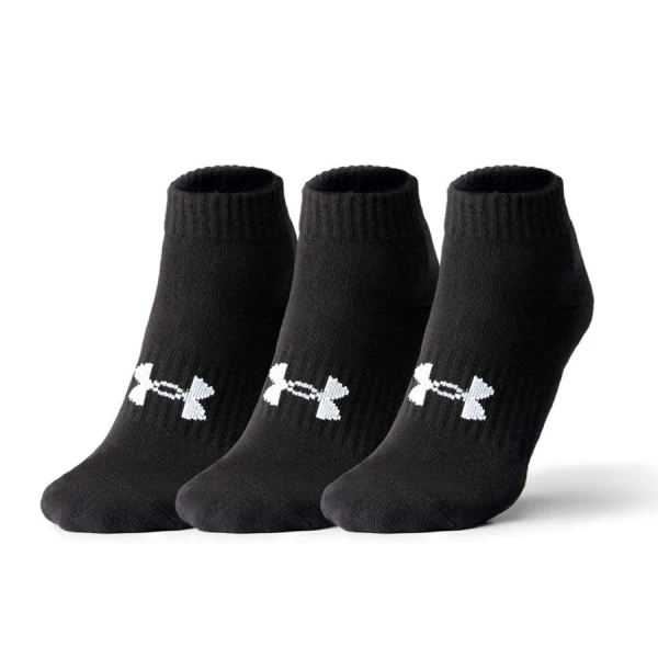 MEIA DE TREINO UNDER ARMOUR CORE COTTON LOCUT UNISSEX - PACOTE COM 3 PARES - Preto MEIA DE TREINO UNDER ARMOUR CORE COTTON LOCUT UNISSEX - PACOTE COM 3 PARES - Preto