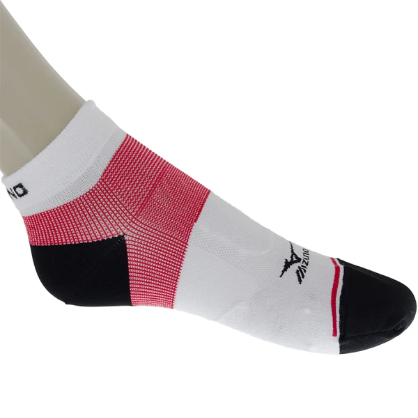 MEIA MIZUNO QUICKYDRY - Branco/vermelho