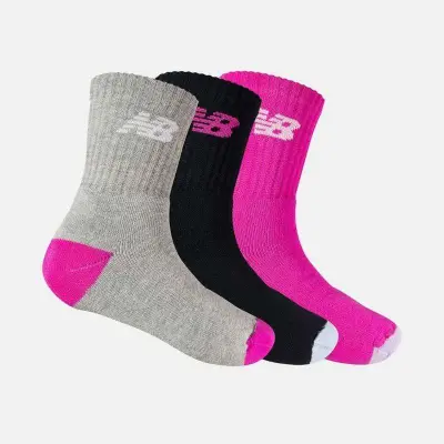 MEIA NEW BALANCE CANO ALTO PCT/3 INF 25-28 - Cinza/rosa