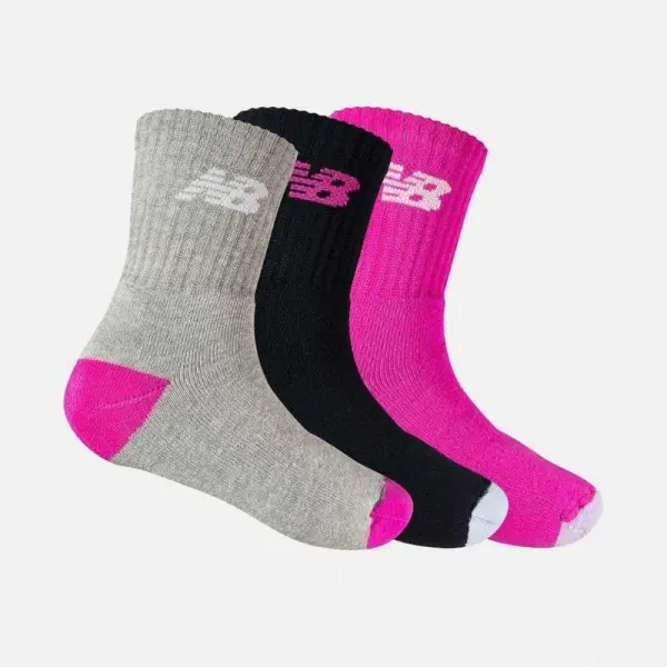 MEIA NEW BALANCE CANO ALTO PCT/3 INF 25-28 - Cinza/rosa