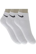 MEIA NIKE CUSHION QUARTER PACOTE COM 3 - Branco/preto