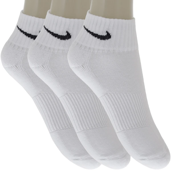 MEIA NIKE CUSHION QUARTER PACOTE COM 3 - Branco/preto