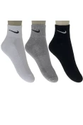 MEIA NIKE CUSHION QUARTER PACOTE COM 3 - Cinza/preto