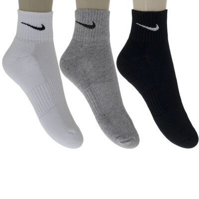 MEIA NIKE CUSHION QUARTER PACOTE COM 3 - Cinza/preto