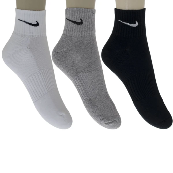 MEIA NIKE CUSHION QUARTER PACOTE COM 3 - Cinza/preto