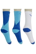 MEIA NIKE DRI FIT NK CUSH CREW PACOTE COM 3 - Azul/branco