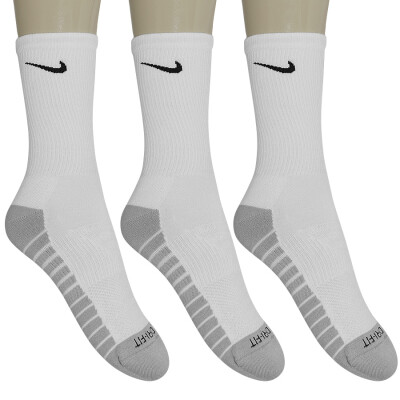 MEIA NIKE DRY CUSHION CREW PACOTE COM 3 - Branco/cinza