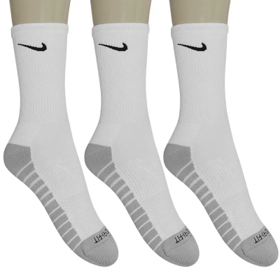MEIA NIKE DRY CUSHION CREW PACOTE COM 3 - Branco/cinza MEIA NIKE DRY CUSHION CREW PACOTE COM 3 - Branco/cinza