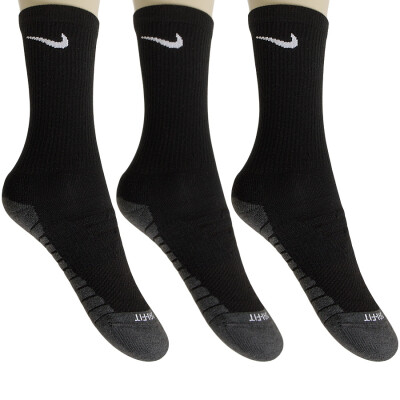 MEIA NIKE DRY CUSHION CREW PACOTE COM 3 - Preto/grafite