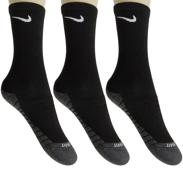 MEIA NIKE DRY CUSHION CREW PACOTE COM 3 - Preto/grafite